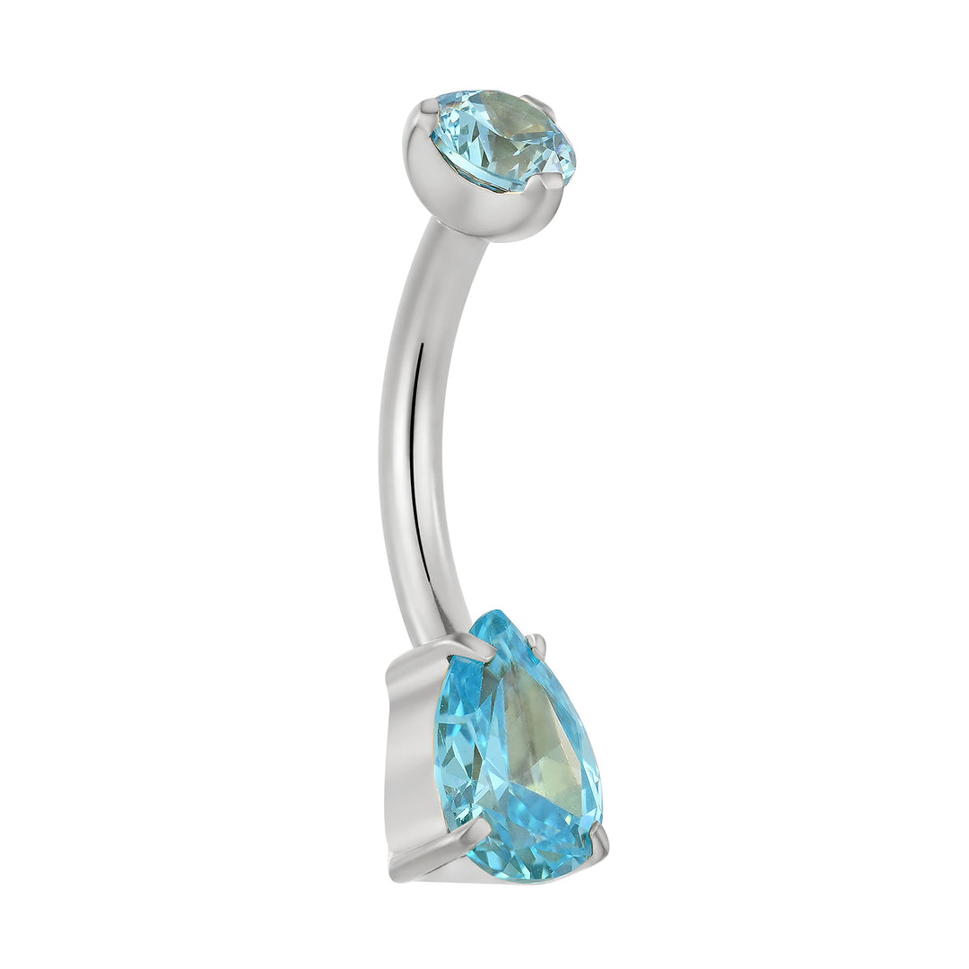 365 SLEEPERS Bauchnabelpiercing aus Titan mit Edelsteinen, G23, mit Innengewinde, 8 mm, 10 mm, 12 mm, 14 mm, 14G