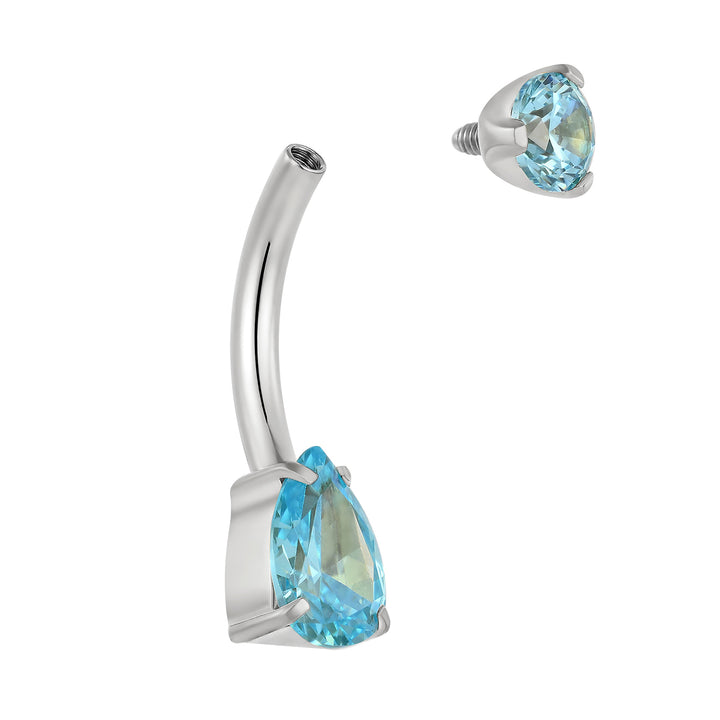 365 SLEEPERS Bauchnabelpiercing aus Titan mit Edelsteinen, G23, mit Innengewinde, 8 mm, 10 mm, 12 mm, 14 mm, 14G