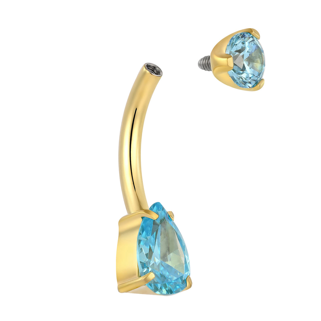 365 SLEEPERS Bauchnabelpiercing aus Titan mit Edelsteinen, G23, mit Innengewinde, 8 mm, 10 mm, 12 mm, 14 mm, 14G