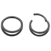 1 Pair 16G Titanium Double Hinged Hoop Segment Rings Sleeper Earrings