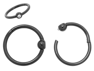 1 Pair 18G Titanium Gem Ball Closure Ring BCR Hinged Hoop Segment Rings Sleeper Earrings