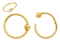 1 Pair 18G Titanium Gem Ball Closure Ring BCR Hinged Hoop Segment Rings Sleeper Earrings