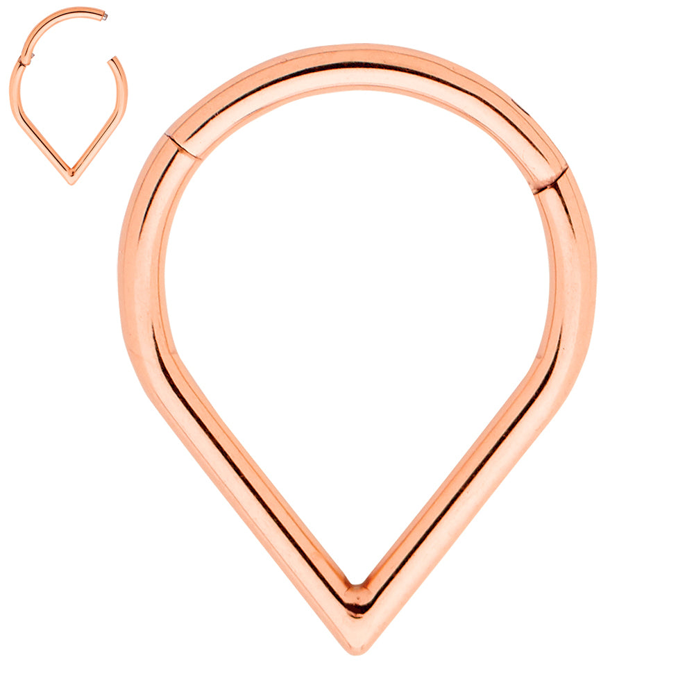 1 par de pendientes de aro con bisagras de titanio de 16 g con forma de lágrima y pera.