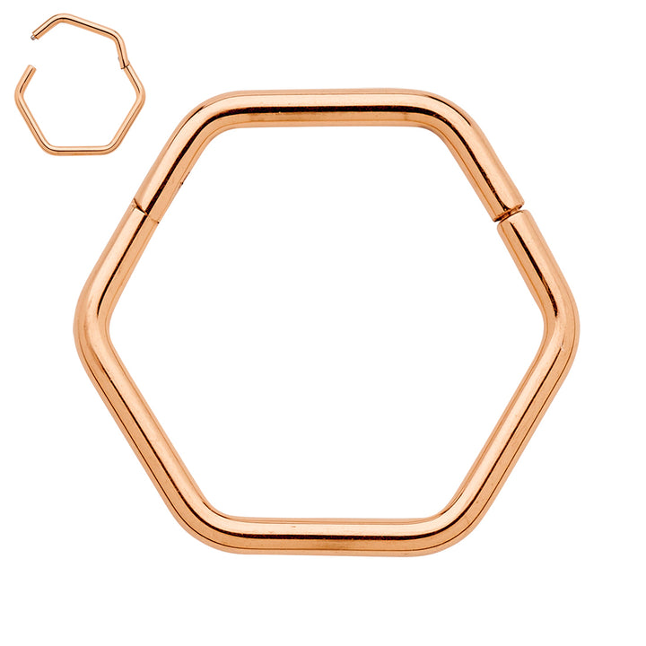 1 par de aros con segmentos de bisagra hexagonales de titanio de 18 g para dormir