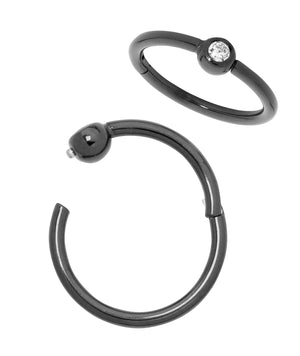 1 Piece 18G Titanium Gem BCR Ball Closure Ring Hinged Hoop Segment Ring Sleeper Earring
