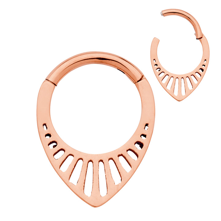 1 Paar 16G Titan gerippte Tropfen-Klapp-Creolensegmentringe Sleeper-Ohrringe