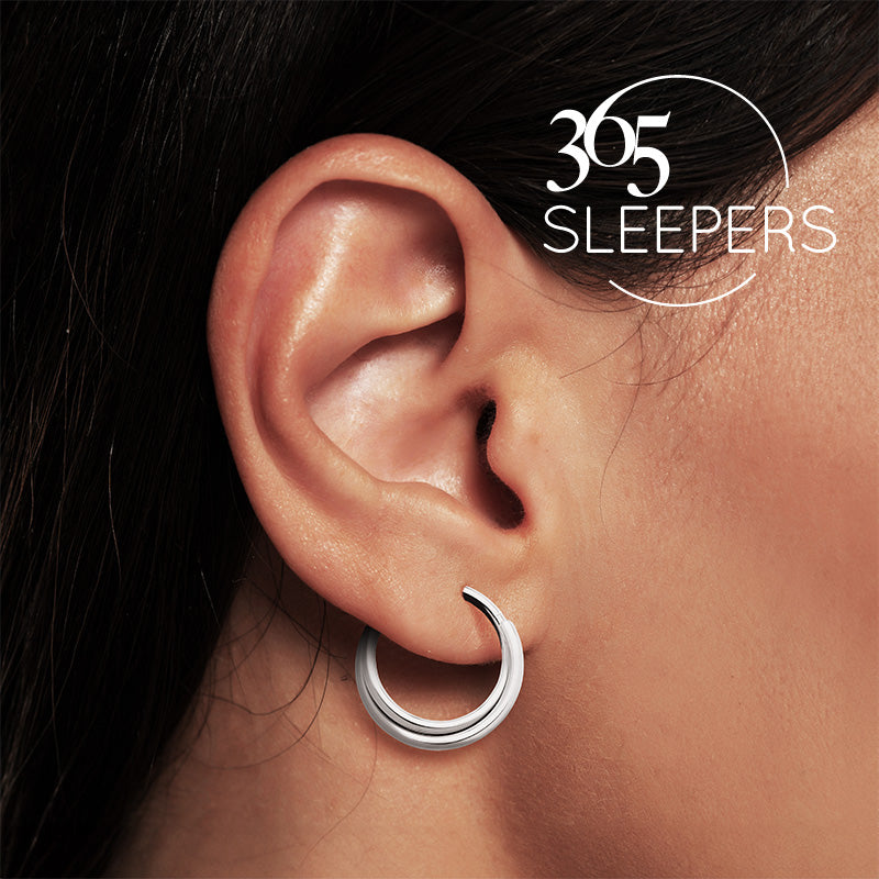 1 Piece 16G Titanium Double Twist Hinged Hoop Segment Ring Sleeper Earring