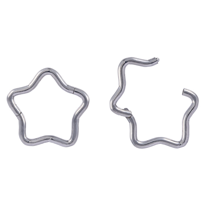 1 Paar 16G Titan 8mm - 12mm Doppelpfeil Scharnier Creolen Segmentringe Sleeper Ohrringe