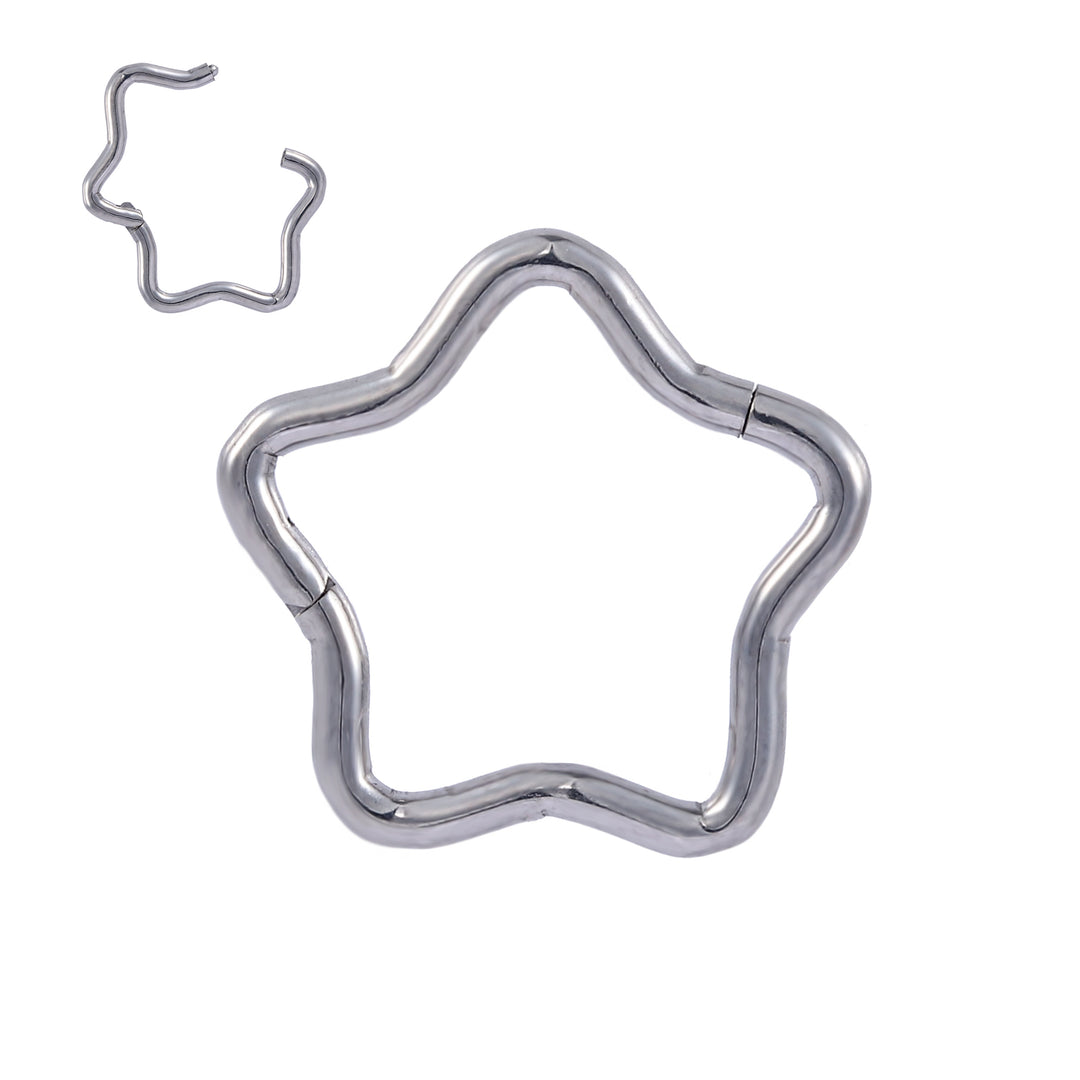 1 Paar 16G Titan 8mm - 12mm Doppelpfeil Scharnier Creolen Segmentringe Sleeper Ohrringe