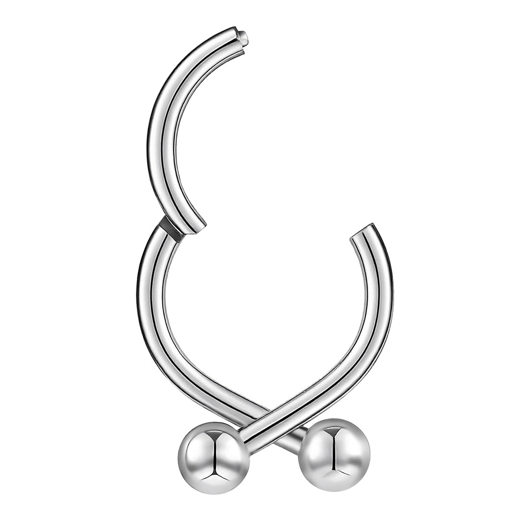 1 Paar 16G Titan 8mm - 12mm Doppelpfeil Scharnier Creolen Segmentringe Sleeper Ohrringe