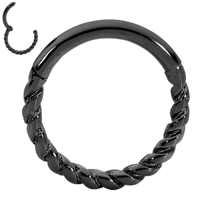 2 Pieces Surgical Steel 16G Twist Hinged Hoop Segment Rings Sleeper Earrings 8mm - 10mm