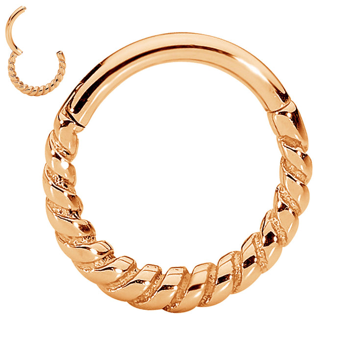 2 Pieces Surgical Steel 16G Twist Hinged Hoop Segment Rings Sleeper Earrings 8mm - 10mm