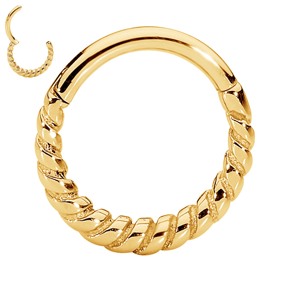 2 Pieces Surgical Steel 16G Twist Hinged Hoop Segment Rings Sleeper Earrings 8mm - 10mm