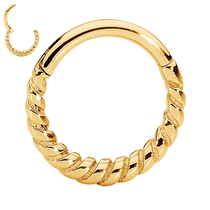 2 Pieces Surgical Steel 16G Twist Hinged Hoop Segment Rings Sleeper Earrings 8mm - 10mm