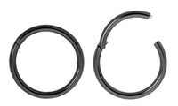 1 Pair 20G (thinnest) Stainless Steel Polished Hinged Hoop Segment Rings Sleeper Earrings