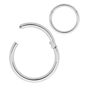 1 Piece 12G Stainless Steel Polished Hinged Hoop Segment Ring Piercing Earring Body Jewellery