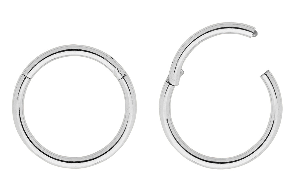 1 Pair 14G (thickest) Stainless Steel Polished Hinged Hoop Segment Rings Sleeper Earrings