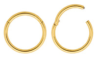 1 Pair 20G (thinnest) Stainless Steel Polished Hinged Hoop Segment Rings Sleeper Earrings