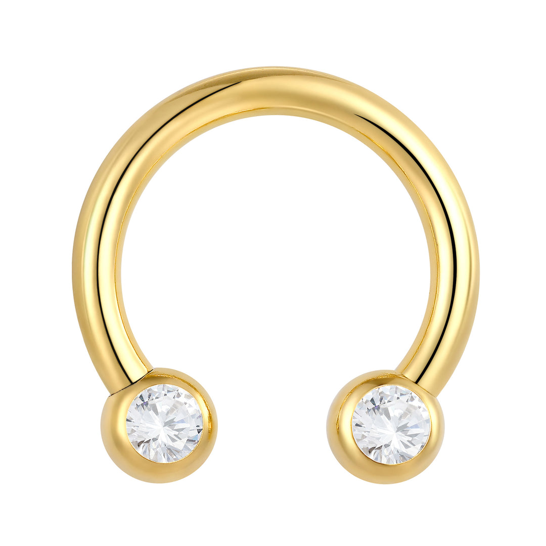 G23 Titanium Internally Threaded Cubic Zirconia Circular Barbells | Horseshoe Piercing Jewellery | 1 Pair