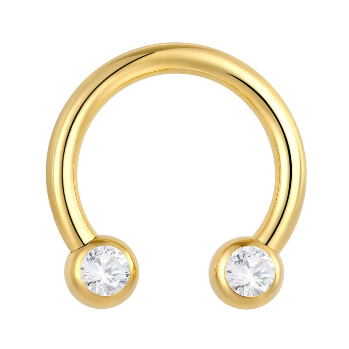 G23 Titanium Internally Threaded Cubic Zirconia Circular Barbells | Horseshoe Piercing Jewellery | 1 Pair