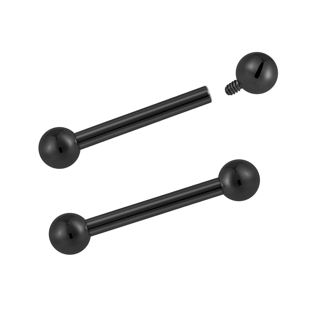 G23 Titanium Internally Threaded Straight Barbells | Body Piercing Jewellery | 1 Pair
