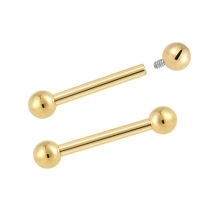G23 Titanium Internally Threaded Straight Barbells | Body Piercing Jewellery | 1 Pair