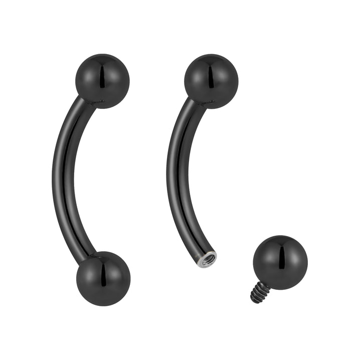 G23 Titanium Internally Threaded Curved Barbells | Body Piercing Jewellery | 1 Pair
