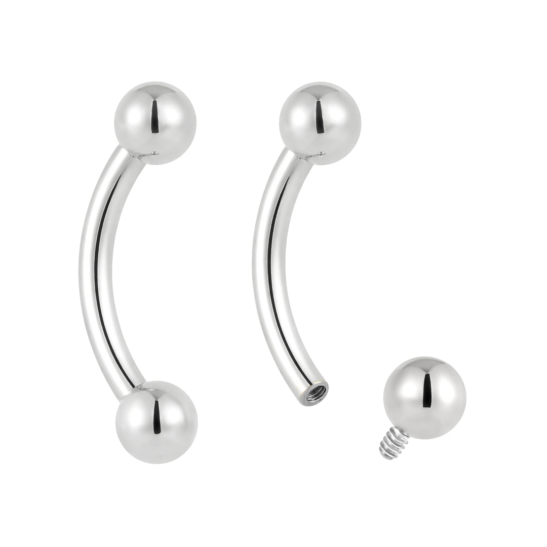 G23 Titanium Internally Threaded Curved Barbells | Body Piercing Jewellery | 1 Pair
