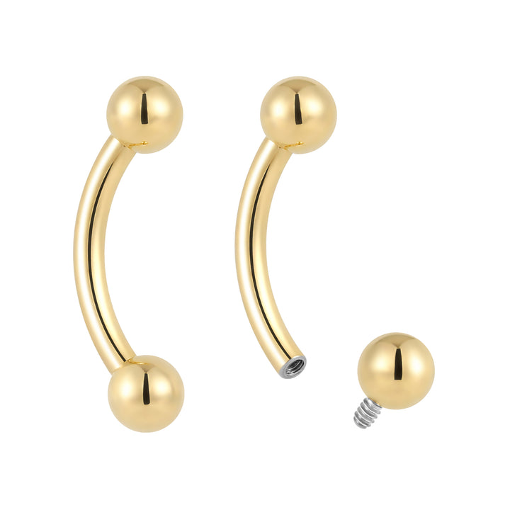 G23 Titanium Internally Threaded Curved Barbells | Body Piercing Jewellery | 1 Pair