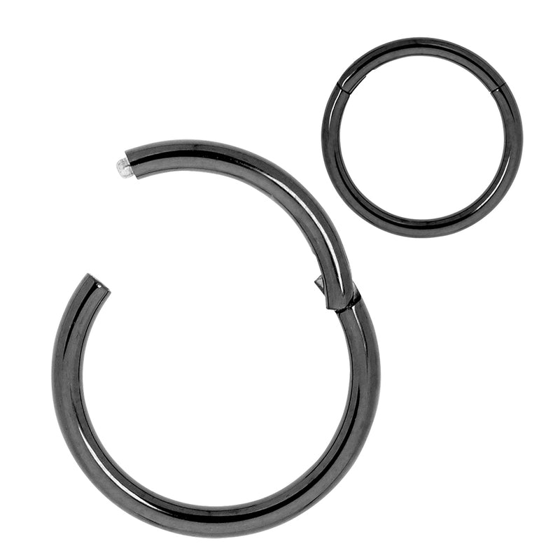 1 Piece 12G Titanium Polished Hinged Hoop Segment Ring Sleeper Earring Body Piercing
