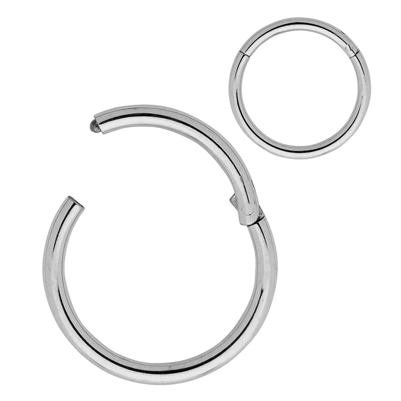 1 Piece 14G Titanium Polished Hinged Hoop Segment Ring Sleeper Earring Body Piercing