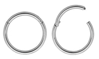 1 Pair 16G (thickest) Titanium Polished Hinged Hoop Segment Rings Sleeper Earrings