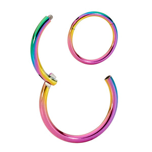 1 Piece 16G Stainless Steel Polished Hinged Hoop Segment Ring Piercing Earring