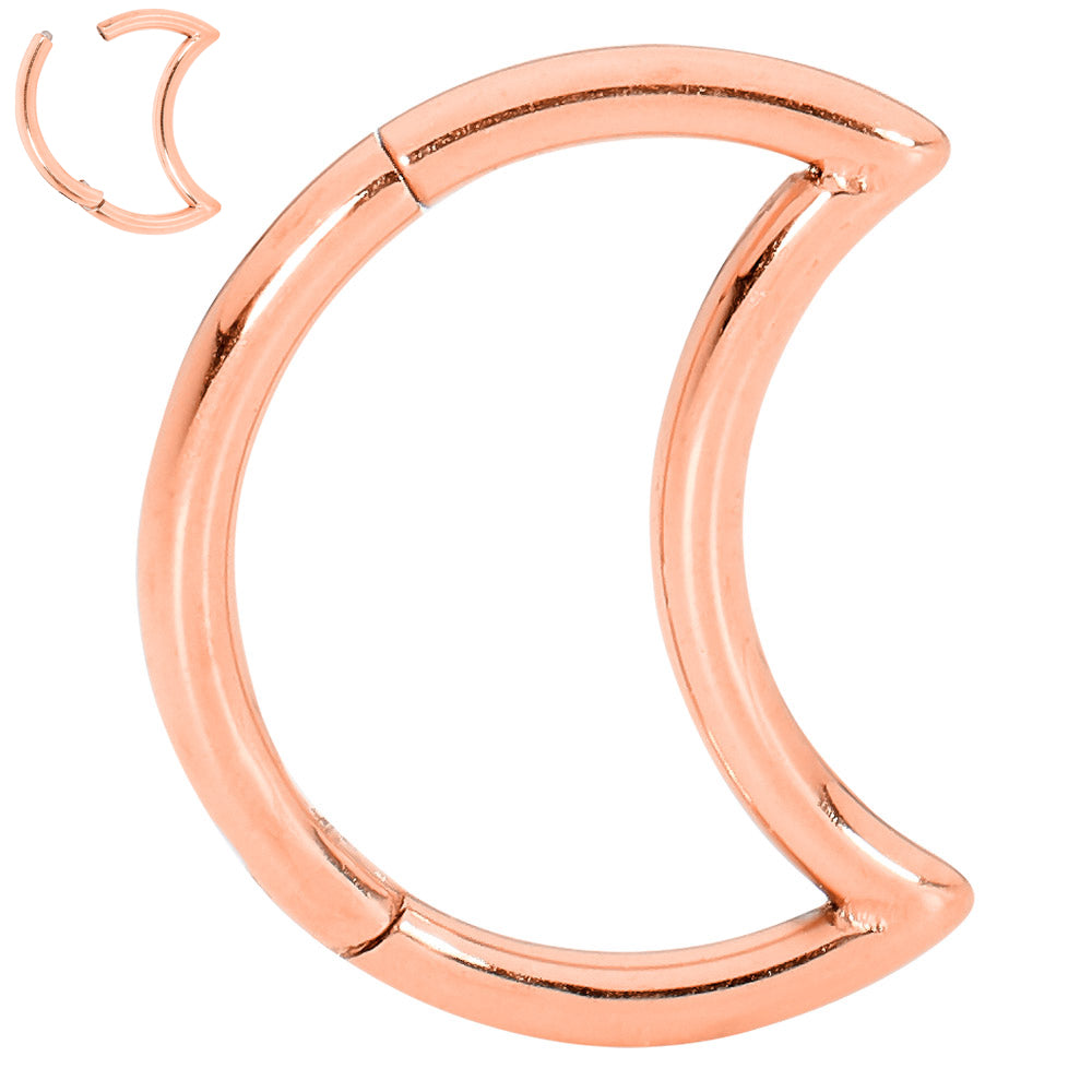 G23 Titanium Moon Hinged Hoop Segment Rings | Sleeper Earrings | 1 Pair