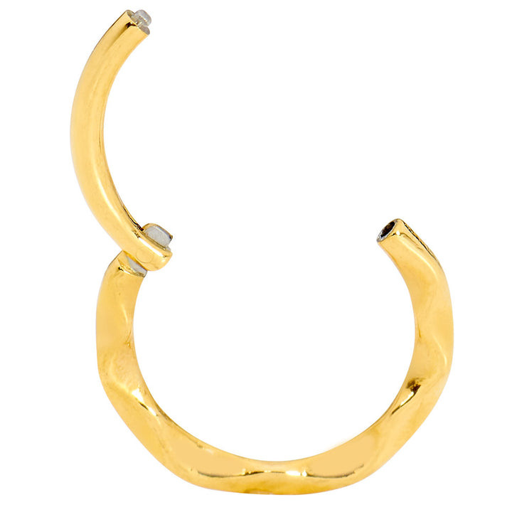 1 par de aros con segmentos de bisagra y giro de acero inoxidable de 16 g para dormir