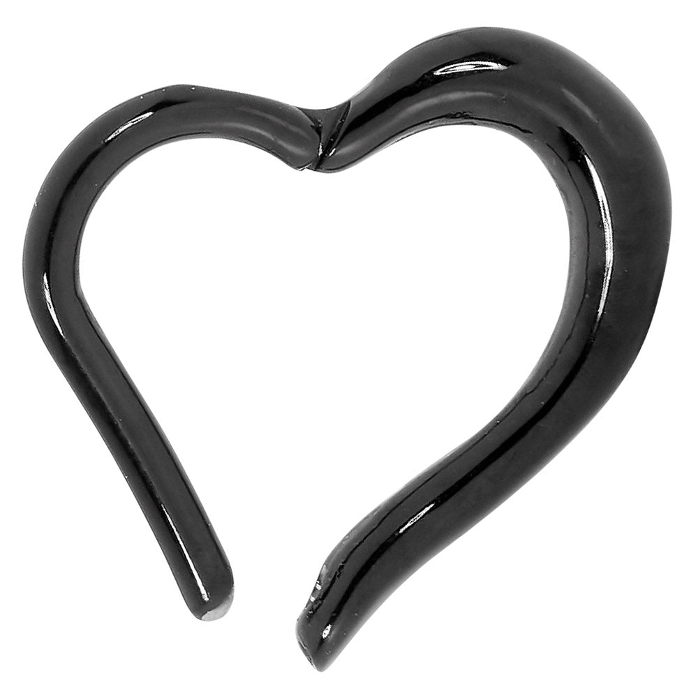 2 Pieces Surgcial Steel 16G Love Heart Hinged Hoop Segment Rings Sleeper Earrings 8mm - 10mm