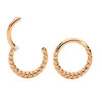 1 Pair 16G Stainless Steel Twist Hinged Hoop Segment Rings Sleeper Earrings