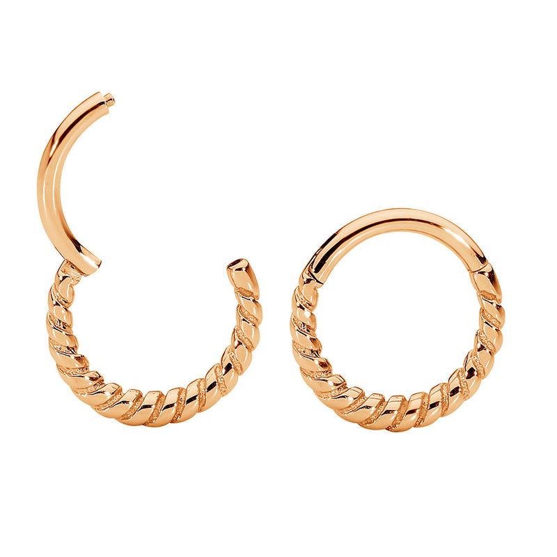 1 Pair 16G Stainless Steel Twist Hinged Hoop Segment Rings Sleeper Earrings