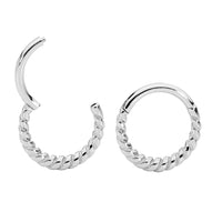 1 Pair 16G Stainless Steel Twist Hinged Hoop Segment Rings Sleeper Earrings