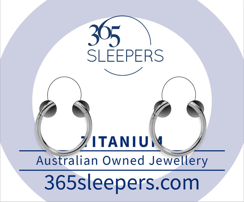 1 Pair 18G Titanium Polished Hinged Hoop Segment Rings Sleeper Earrings