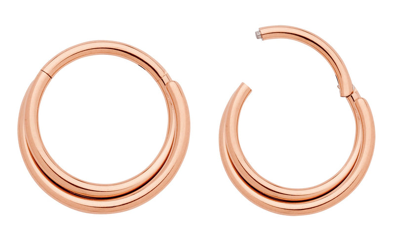 1 Pair 16G Titanium Double Twist Hinged Hoop Segment Rings Sleeper Earrings