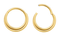 1 Pair 16G Titanium Double Twist Hinged Hoop Segment Rings Sleeper Earrings