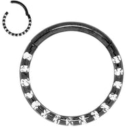 1 Piece 16G Titanium Gem Hinged Hoop Segment Ring Sleeper Earring Body Piercing