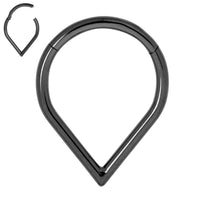 1 Piece 16G Titanium Tear Drop Hinged Hoop Segment Ring Sleeper Earring Body Piercing