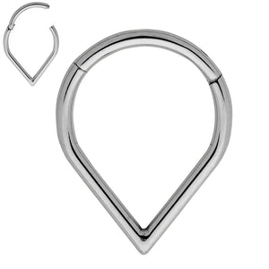 1 Piece 16G Titanium Tear Drop Hinged Hoop Segment Ring Sleeper Earring Body Piercing