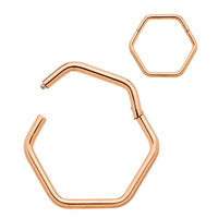 1 Piece 18G Titanium Hexagonal Hinged Hoop Segment Ring Sleeper Earring Body Piercing