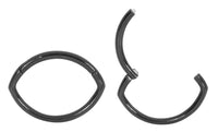 1 Pair 16G Stainless Steel Oval Hinged Hoop Segment Rings Sleeper Earrings