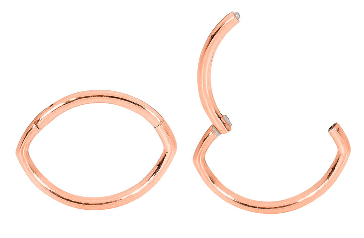 1 Pair 16G Stainless Steel Oval Hinged Hoop Segment Rings Sleeper Earrings