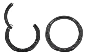 1 Pair 16G Stainless Steel Twist Hinged Hoop Segment Rings Sleeper Earrings
