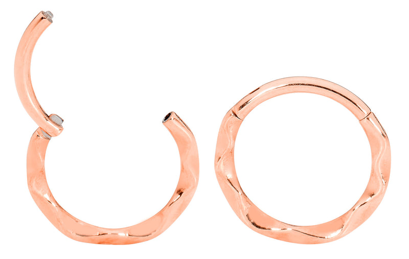 1 Pair 16G Stainless Steel Twist Hinged Hoop Segment Rings Sleeper Earrings
